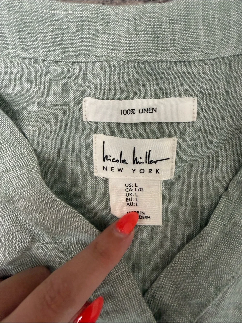 Nicole Miller Mint Green Linen Midi Dress